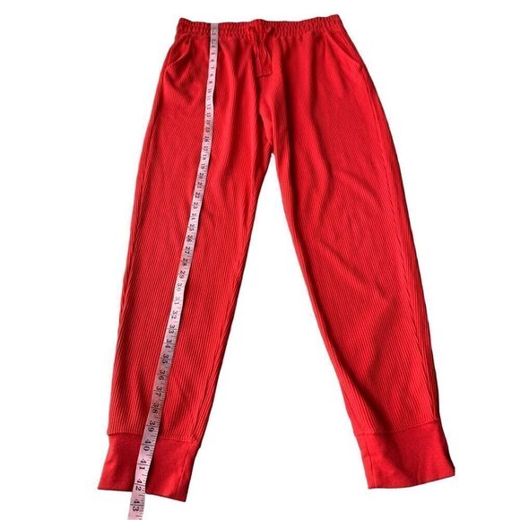 Zyia Don't Wake Me Thermal Joggers Red Waffle Knit Lounge Sleep Pants - Picture 6 of 9